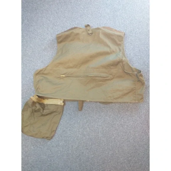 Safari Club Mens XL Khaki Cotton Fishing Utility Vest Multi Pocket Photography - Picture 5 of 14